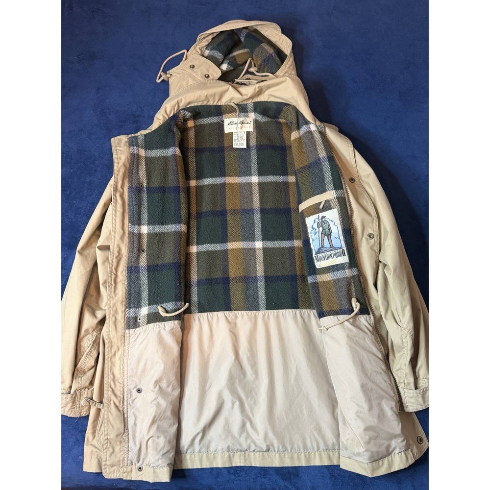Vtg 90’s Eddie Bauer Wool Lined Mountain Parka Men’s S Khaki Hiking Coat